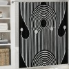 Shangniulu Black and White Shower Curtain, Boho Minimalist Arch Geometric Machine Washable Waterproof Fabric for Bathroom Bathtub Decor with Hooks