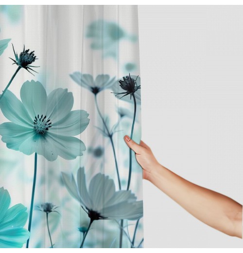 Shangniulu Rustic Floral Shower Curtain, Daisy Shower Curtain Watercolor Painting Farmhouse Waterproof Shower Curtain Sets Polyester Fabric Machine Washable Decor Bath Curtain