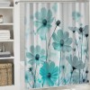 Shangniulu Rustic Floral Shower Curtain, Daisy Shower Curtain Watercolor Painting Farmhouse Waterproof Shower Curtain Sets Polyester Fabric Machine Washable Decor Bath Curtain