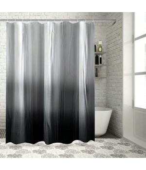 Shangniulu Black and white Shower Curtain, bathroom gradient embossed Shower Curtain, waterproof Shower Curtain with hooks