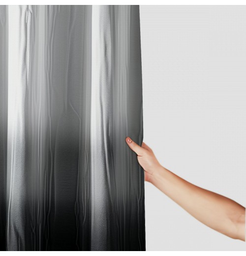 Shangniulu Black and white Shower Curtain, bathroom gradient embossed Shower Curtain, waterproof Shower Curtain with hooks