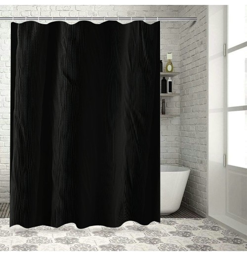 Shangniulu Black Shower Curtain, Shower Curtains for Bathroom, Waterproof Shower Curtains Comes with Hooks