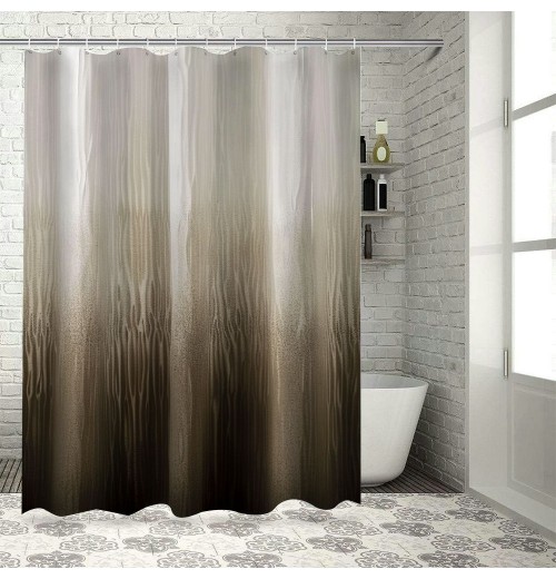 Shangniulu Brown Shower Curtain, Washable Shower Curtains for Bathroom, Waterproof Shower Curtains Comes with Hooks