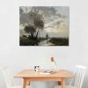 QKZF Canvas Wall Art for Living Room Decor, Vintage Meadow with Flowers Painting Wall Art Prints Bedroom Home Bathroom Decor