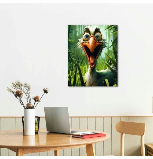 QKZF Canvas Print Wall Art Decor,Bird With Open Mouth Wall Art Print, Print Wall Decor, Suitable For Office Study Wall Decoration