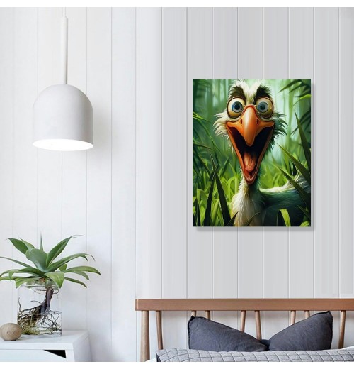 QKZF Canvas Print Wall Art Decor,Bird With Open Mouth Wall Art Print, Print Wall Decor, Suitable For Office Study Wall Decoration