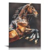 QKZF Horse Canvas Wall Art Black Wall Decor Picture Framed Canvas Wall Painting For Living Room Bedroom Office Ready To Hang