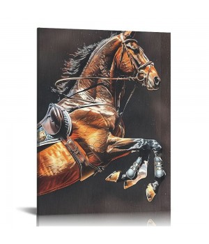 QKZF Horse Canvas Wall Art Black Wall Decor Picture Framed Canvas Wall Painting For Living Room Bedroom Office Ready To Hang