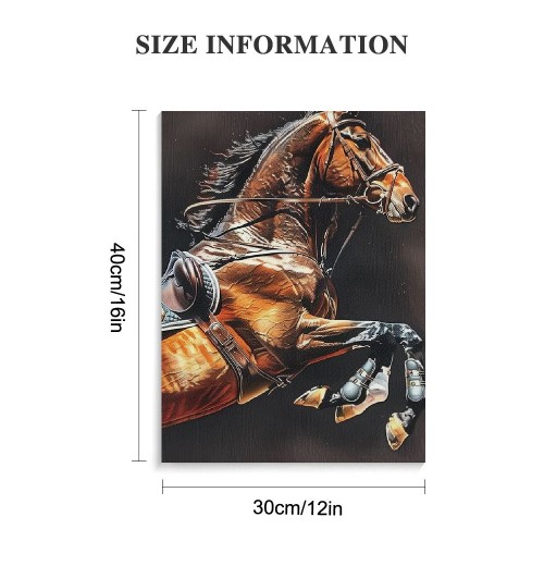 QKZF Horse Canvas Wall Art Black Wall Decor Picture Framed Canvas Wall Painting For Living Room Bedroom Office Ready To Hang