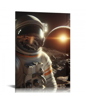 QKZF Astronaut Canvas Wall Art Astronaut Pop Art Canvas Painting Posters and Prints Wall Art Pictures for Kid Room Home Decor