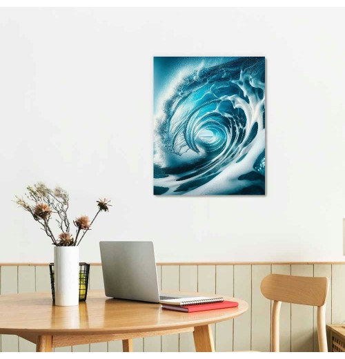 QKZF Canvas Wall Art for Living Room, Canvas Wall Art Framed Modern Hanging Wall Decor Sea Wave Pictures Poster Bathroom Bedroom Home ()