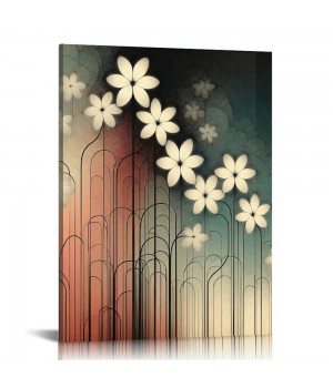 QKZF Wall Art Hanging Pictures Canvas Wall Art Modern Grace Abstract Flowers Artwork for Living Room Bedroom Home Decorations Wall Decor