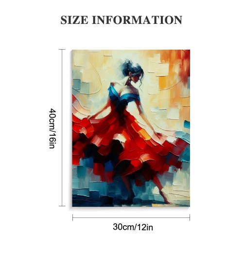 QKZF Abstract Dancing Oil Paintings on Canvas Wall Art work for Living Room Bedroom Home Decorations Wall Decor Modern Girl Dancer Artwork