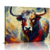 QKZF Cow Canvas Wall Art Colorful Animal Modern Artwork Living Bedroom Bathroom Home Office Decor Framed