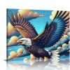 QKZF Flying Eagle Canvas Wall Art Modern Wall Decor Gallery Canvas Wraps Framed for Living Room Home Bedroom Decoration Modern Framed Artwork Decor Ready to Hang