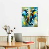 QKZF Elephant Picture Wall Art Colorful Animal Canvas Wall Art Modern Wildlife Artwork for Bathroom Bedroom Office Living Room Paintings Decorations Ready to Hang