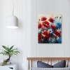 QKZF Abstract Flowers Wall Art Framed Red Bouquet Pictures Artwork Print Painting on Canvas Modern Abstract Painting Textured Flower Pictures for Living Room Bedroom Bathroom Decor