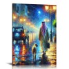 QKZF Canvas Wall Art,Colored Street Lights Print Canvas Painting for Bedroom Living Room Kitchen Bathroom Corridor Dining Room Hotel Decor