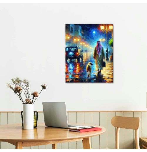 QKZF Canvas Wall Art,Colored Street Lights Print Canvas Painting for Bedroom Living Room Kitchen Bathroom Corridor Dining Room Hotel Decor