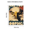 QKZF Eagle Are You Pooping Sign Eagle Wall Decor Eagle Lovers Gift Modern Framed Wall Art For Bathroom Restroom Toilet Home Bar Restaurant Cafe Shop