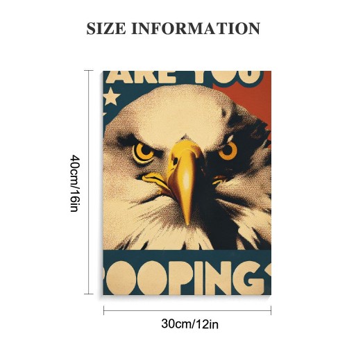 QKZF Eagle Are You Pooping Sign Eagle Wall Decor Eagle Lovers Gift Modern Framed Wall Art For Bathroom Restroom Toilet Home Bar Restaurant Cafe Shop