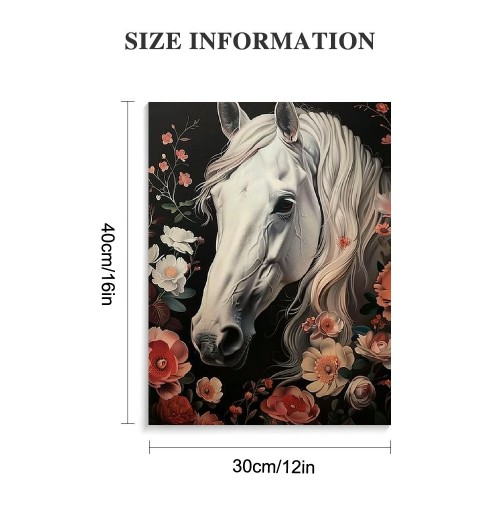 QKZF Canvas Wall Art,Horse Behind Print Canvas Painting for Bedroom Living Room Kitchen Bathroom Corridor Dining Room Hotel Decor