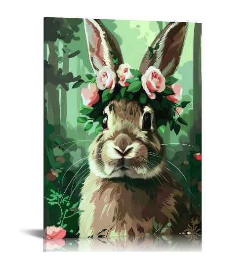 QKZF Canvas Print Wall Art Decor, Rabbit Wall Art Print, Print Wall Decor, Suitable For Office Study Wall Decoration