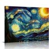 QKZF Starry Night Canvas Print of Van Gogh Oil Paintings Reproduction Modern Canvas Print Artwork Abstract Landscape Pictures Printed on Canvas Wall Art for Home Office Decorations