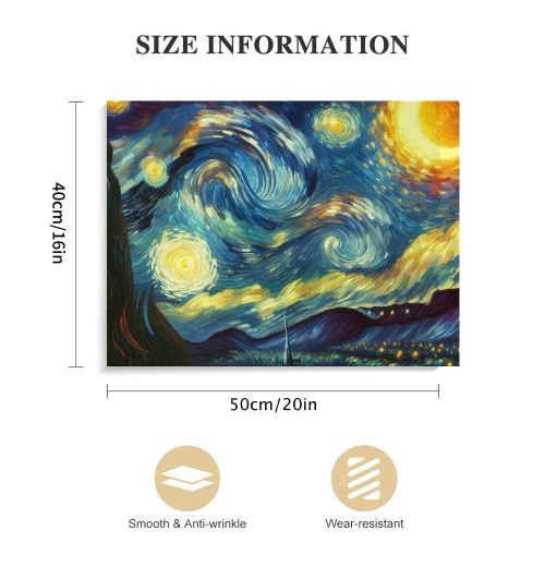 QKZF Starry Night Canvas Print of Van Gogh Oil Paintings Reproduction Modern Canvas Print Artwork Abstract Landscape Pictures Printed on Canvas Wall Art for Home Office Decorations