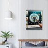 QKZF Dandelion Canvas Wall Art White Flower Flora Bathroom Decor Wall Decor Print Picture for Living Room Home Bedroom Decoration Modern Framed Artwork Decor Ready to Hang