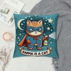 PHYHOO Cute Cat Throw pillow Covers Inspired Music Lover Gifts Fan Singer Merch for Women Cat Mom Teacher pillow Covers Home Office Couch Sofa Bed Living Room Decor