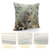 PHYHOO Cute Cat Butterfly pillow CoversLovely Cartoon Pattern Beige Background Throw pillowcase for Home Decor