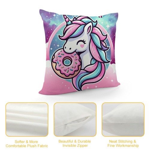 PHYHOO Unicorn pillow Cover Funny Cartoon Throw pillowcase for Couch Sofa Bed Bedroom Car Living Decor