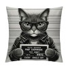 PHYHOO cat Sunglasses Holding Sign Soft Throw pillow Covers Cushion Cover Decor for Sofa Bed Cat Lover Gifts, Cat pillow Cover