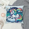 PHYHOO Unicorn pillow Covers Lovely Cartoon Pattern Pink Background Throw pillowcase for Home Decor