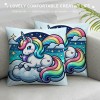 PHYHOO Unicorn pillow Covers Lovely Cartoon Pattern Pink Background Throw pillowcase for Home Decor