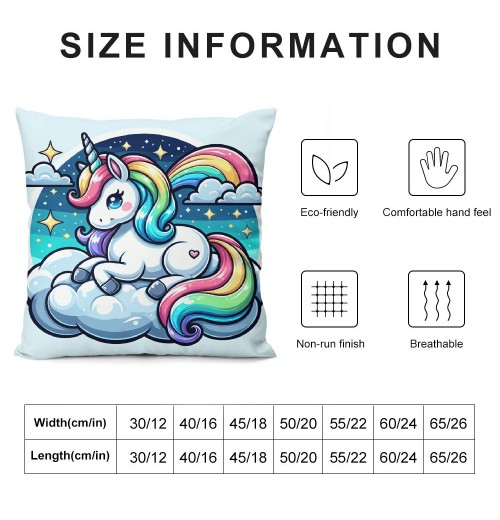 PHYHOO Unicorn pillow Covers Lovely Cartoon Pattern Pink Background Throw pillowcase for Home Decor