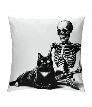 PHYHOO Gift，White Skull and pillow Covers Hallowmas Thanksgiving Farmhouse Outdoor Throw pillowcase Sofa Decorative Cushion Case