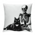 PHYHOO Gift，White Skull and pillow Covers Hallowmas Thanksgiving Farmhouse Outdoor Throw pillowcase Sofa Decorative Cushion Case