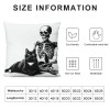 PHYHOO Gift，White Skull and pillow Covers Hallowmas Thanksgiving Farmhouse Outdoor Throw pillowcase Sofa Decorative Cushion Case