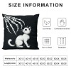 PHYHOO Gift， Skull Hand and Gray Cat Throw pillow Covers Hallowmas Farmhouse Outdoor Room Throw pillowcase Short Plush Sofa Couch Decorative Cushion Case