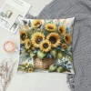 PHYHOO Sunflower pillow Covers Spring Summer Floral pillow Covers Sunflowers with Leaves Farmhouse pillow Case for Sofa Car Patio