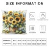 PHYHOO Sunflower pillow Covers Spring Summer Floral pillow Covers Sunflowers with Leaves Farmhouse pillow Case for Sofa Car Patio