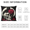 PHYHOO Red Rose Skull and pillow Covers Hallowmas Thanksgiving Farmhouse Outdoor Room Throw pillowcase Short Plush Sofa Couch Decorative Cushion Case