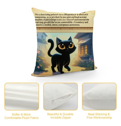 PHYHOO Funny Cat Gifts, Black Cat Mom Gifts, , Cat Gifts for , Cat Gifts for Women, Throw pillowcase Flannel Sofa Couch Decorative Cushion Case