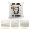 PHYHOO Just a Girl Who Loves Cats Throw pillow Covers Cats Lover Gift，Funny Cat pillowcases, Cat Mom Gifts for Women, Gifts Cat Lady