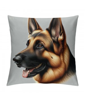 PHYHOO Short Plush pillow Covers,German Shepherd Double-Sided Print Square Cushion Cases for Sofa Bedroom Car Decorative