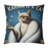 PHYHOO Cute Cat Throw pillow Covers Fan Singer for Women Cat Mom Teacher pillow Covers Home Office Couch Sofa Bed Living Room Decor