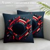 PHYHOO Short Plush pillow Covers,Red and Black Abstract Background Double-Sided Print Square Cushion Cases for Sofa Bedroom Car Decorative