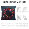 PHYHOO Short Plush pillow Covers,Red and Black Abstract Background Double-Sided Print Square Cushion Cases for Sofa Bedroom Car Decorative